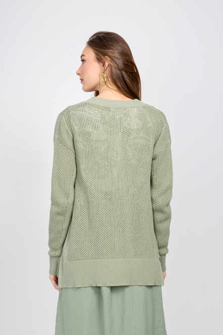 front-button closure cardigan style SP2453. Sage. 2