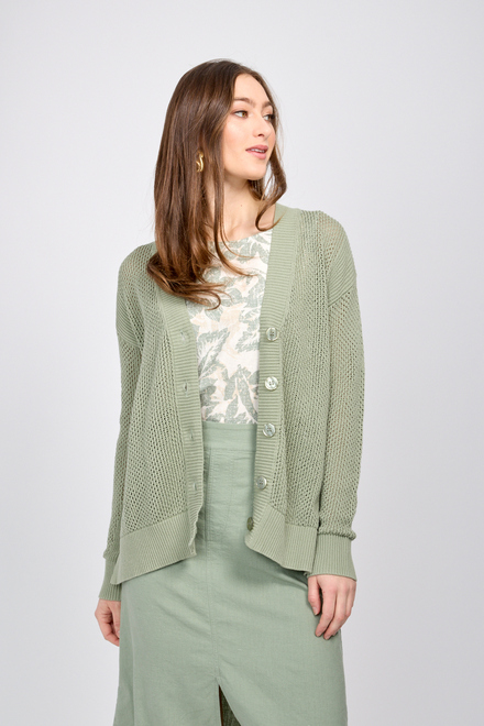 front-button closure cardigan style SP2453. Sage. 5