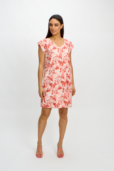 V-Neck dress style SP2416. Apricot Flowers. 5