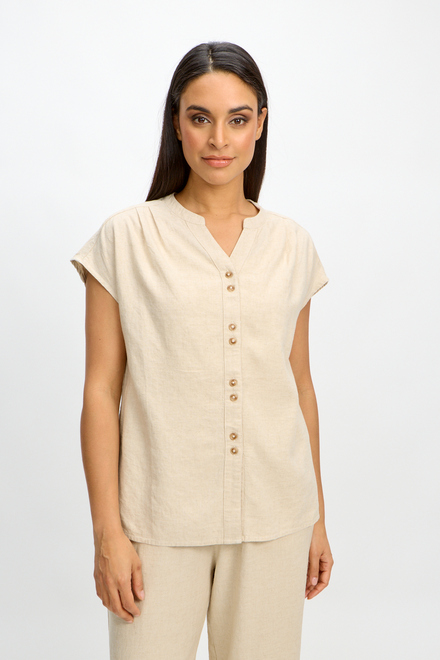 Button Down short style SP2442. Flax. 2