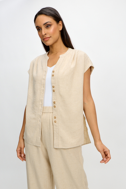 Button Down short style SP2442. FLAX