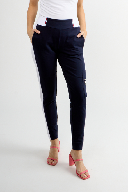 Mid-Rise Cargo Trousers Style 80006-6100. Navy. 2