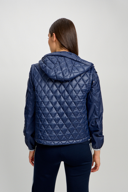 Hooded Quilted Windbreaker Style 80008-6100. Navy. 2