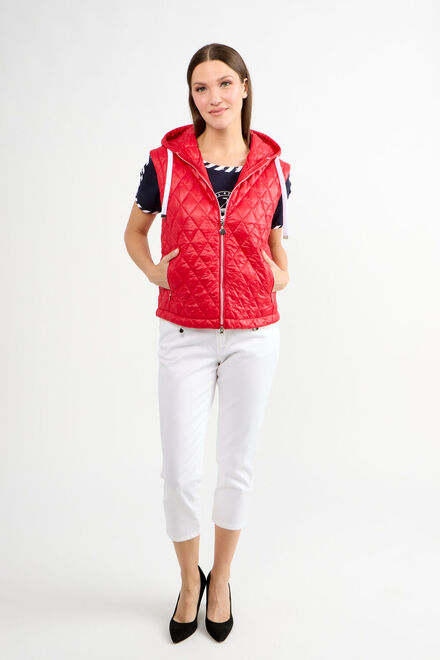 Hooded Quilted Windbreaker Style 80008a-6100. Red. 5
