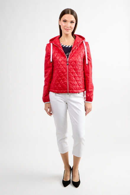 Hooded Quilted Windbreaker Style 80008a-6100. Red. 6