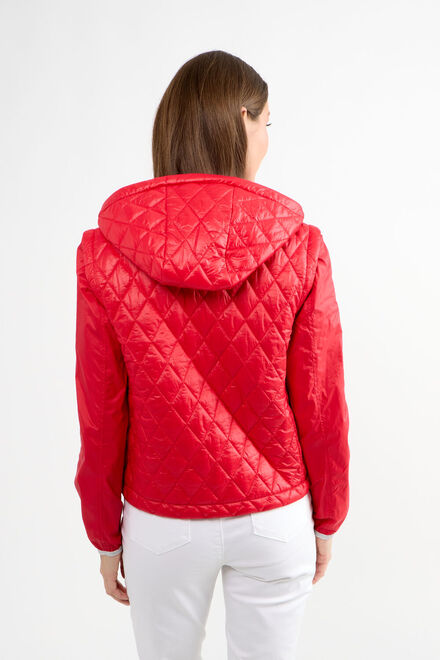 Hooded Quilted Windbreaker Style 80008a-6100. Red. 3