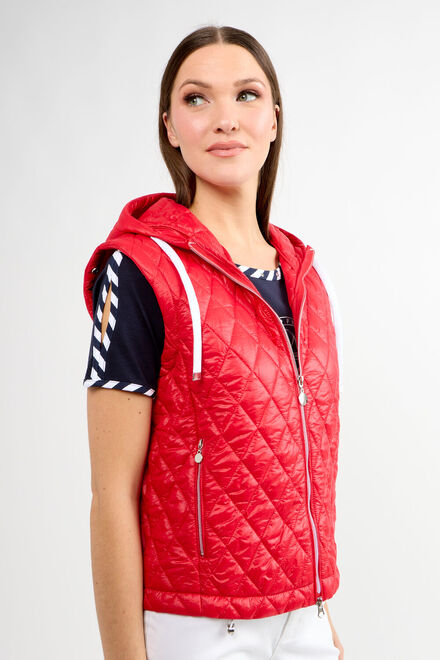 Hooded Quilted Windbreaker Style 80008a-6100. Red. 2