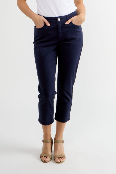 Chinos minimaliste &agrave; taille moyenne mod&egrave;le 80013-6100. Marine