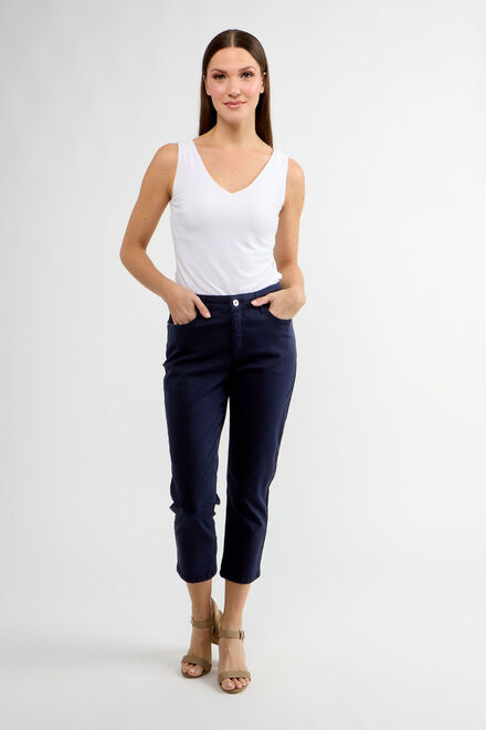Chinos minimaliste &agrave; taille moyenne mod&egrave;le 80013-6100. Marine. 5