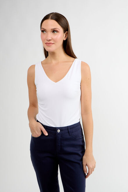 Chinos minimaliste &agrave; taille moyenne mod&egrave;le 80013-6100. Marine. 4