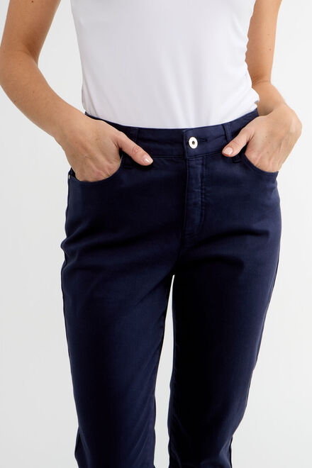 Chinos minimaliste &agrave; taille moyenne mod&egrave;le 80013-6100. Marine. 3