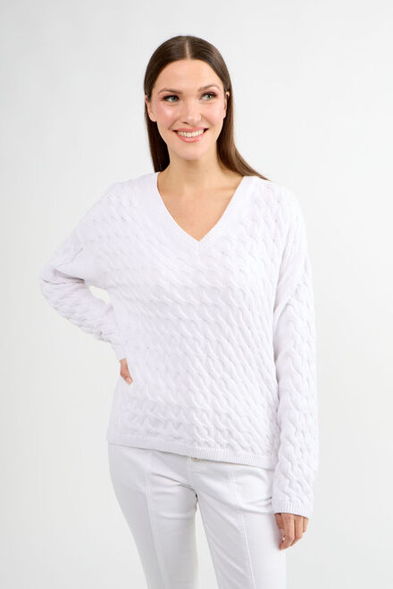 Oversized Winter Sweater Style 80015-6100. White