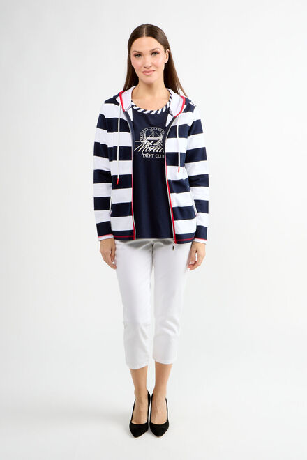 Sporty Striped Zip-up Hoodie Style 80017-6100. As Sample. 4