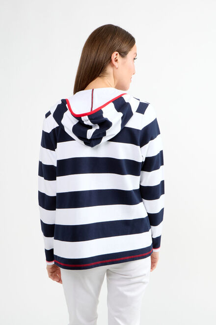 Sporty Striped Zip-up Hoodie Style 80017-6100. As Sample. 2
