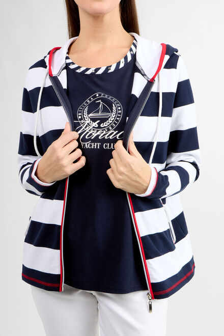 Sporty Striped Zip-up Hoodie Style 80017-6100. As Sample. 3