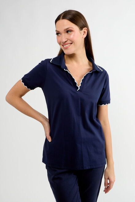 Summer Casual Polo Shirt Style 80018-6100. Navy