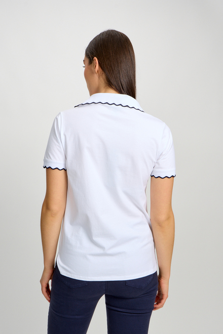 Summer Casual Polo Shirt Style 80018a-6100. White. 2