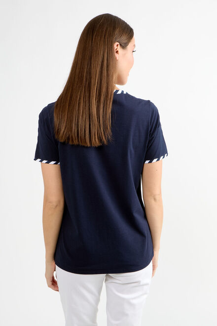 Tee-shirt d&#039;&eacute;t&eacute; Studded Shapes mod&egrave;le 80021-6100. Marine. 2