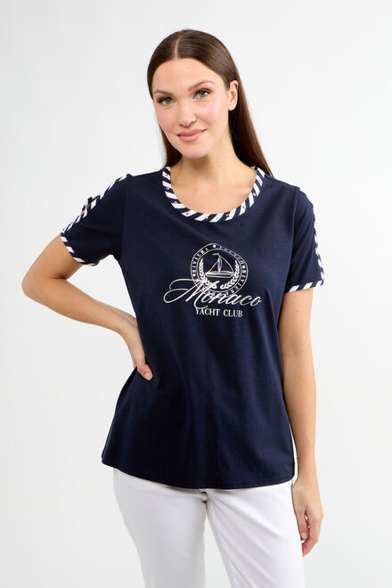 Studded Shapes Summer Tee Style 80021-6100. Navy