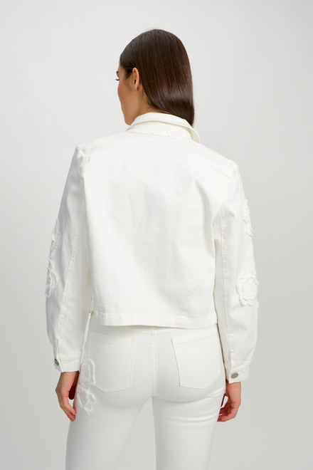 Embroidered Denim Jacket Style 80101-6100. White. 2
