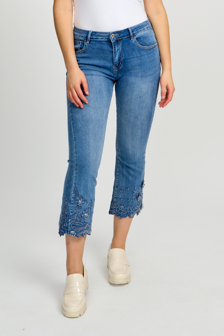 Embroidered Jewel Bleached Jeans Style 80105-6100. As Sample. 2