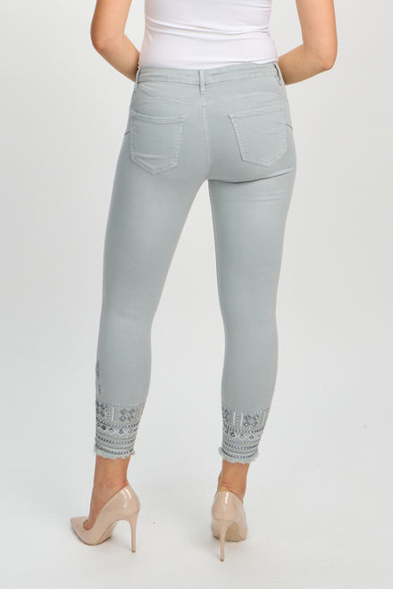 Minimalist Embroidered Skinny Jeans Style 80209-6100. Silver. 2