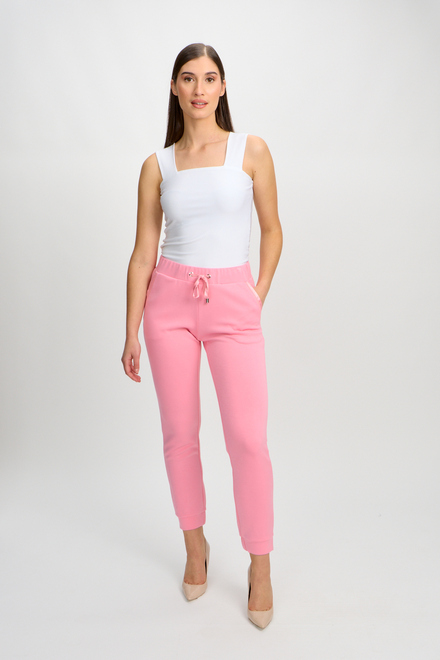 Sporty Slim-Fit Drawstring Sweatpants Style 80402-6100. Pink. 4