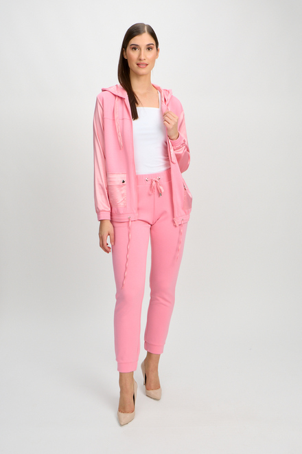 Sporty Oversized Zip-Up Hoodie Style 80408-6100. Pink. 4