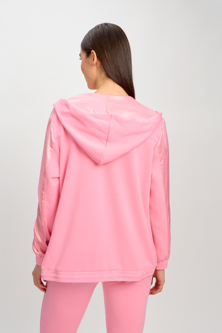Sporty Oversized Zip-Up Hoodie Style 80408-6100. Pink. 2