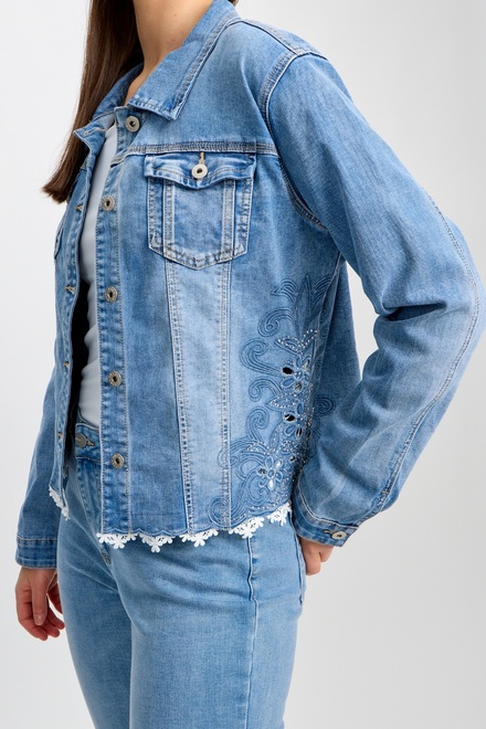 Embroidered Denim Cutaway Jacket Style 80505-6100. As Sample. 3