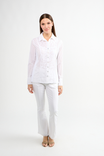 Minimalist Harlequin Brocade Shirt Style 80506-6100. White. 3