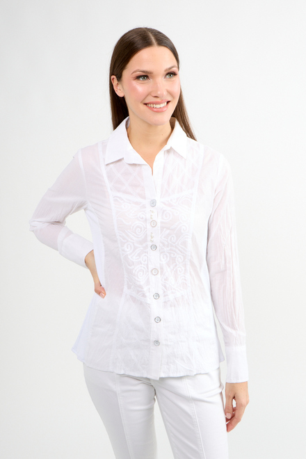 Minimalist Harlequin Brocade Shirt Style 80506-6100. White
