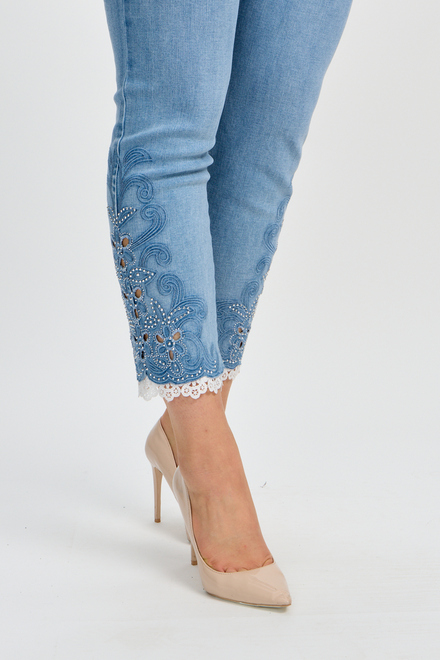 Bleached Embroidered Mid-Rise Jeans Style 80507-6100. As Sample. 2