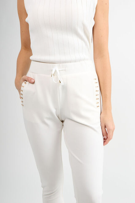 Pantalon skinny &agrave; taille haute mod&egrave;le 80802-6100. Blanc Cass&eacute;. 5