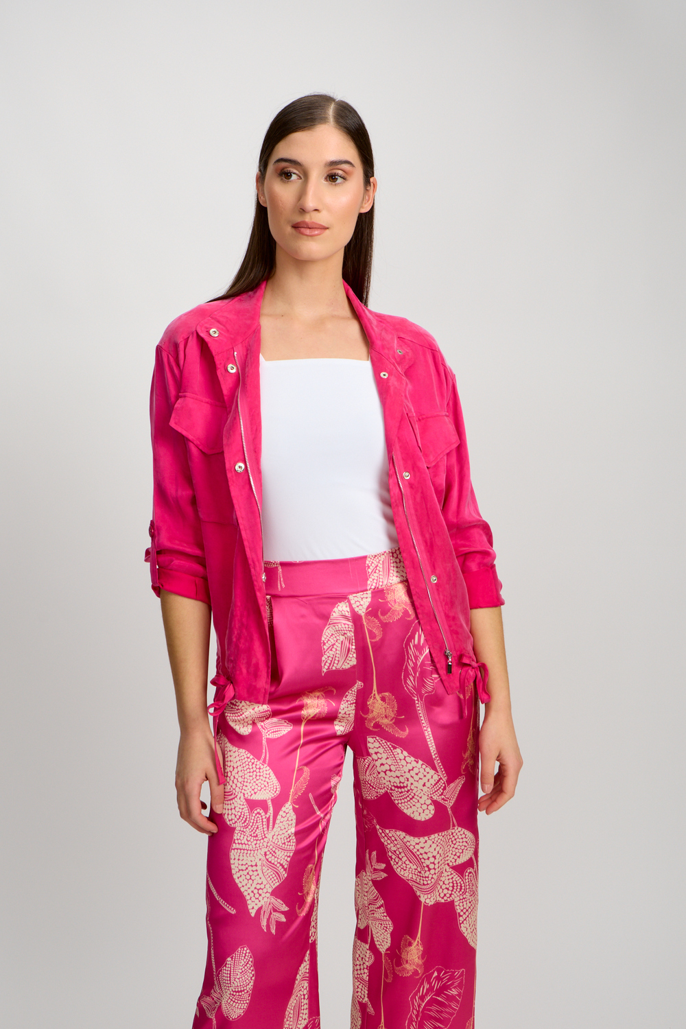 Oversized Casual Everyday Jacket Style 80908-6100. Pink
