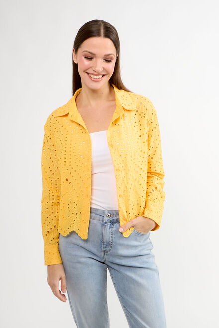 Brocade Cutaway Minimalist Shirt Style 81001-T6918. Marigold