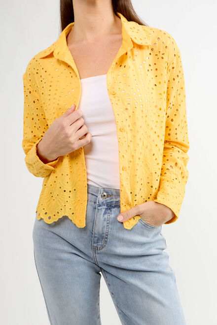 Brocade Cutaway Minimalist Shirt Style 81001-T6918. Marigold. 4