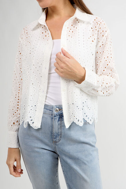 Brocade Cutaway Minimalist Shirt Style 81001-T6918. White. 3