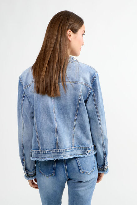 Embroidered Bleached Denim Jacket Style 81006-6100. As Sample. 2