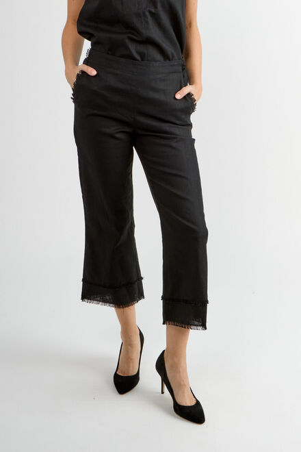 Mid-Rise Fringe Trousers Style 81114-P6947. Black. 2