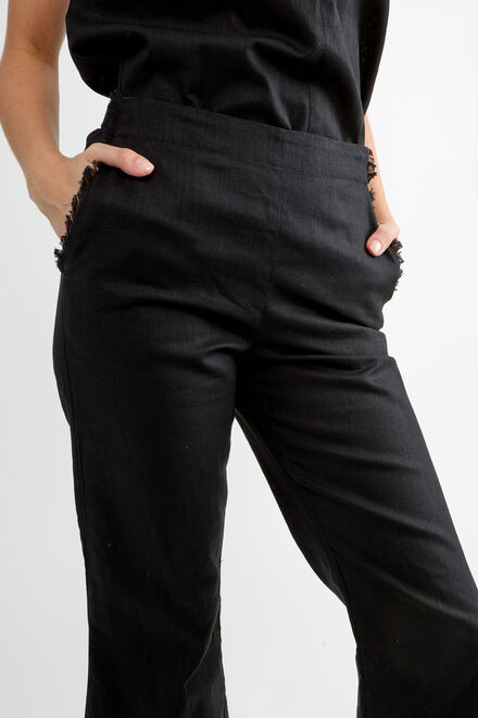 Mid-Rise Fringe Trousers Style 81114-P6947. Black. 4
