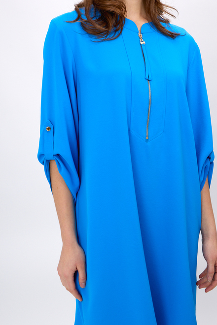 Decorative Zip Dress Style 232201. French Blue. 3
