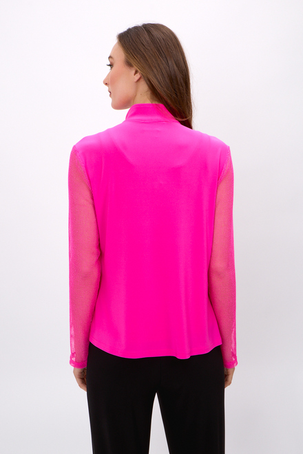 Mesh Zip Front Cardigan Style 241113. Pink. 2