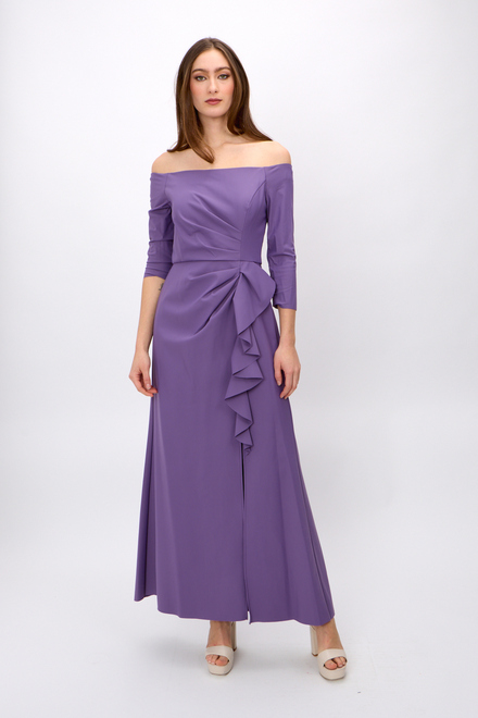 Off the Shoulder Stretch Crepe Dress style 8134325. Orchid. 4