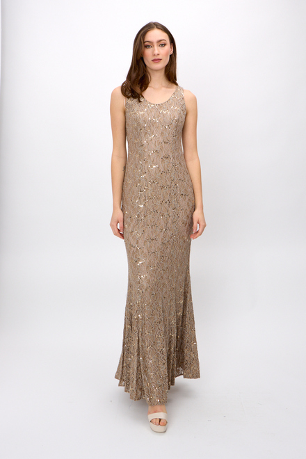 Embellished Lace Gown with Jacket Style 81122452. Champagne. 3