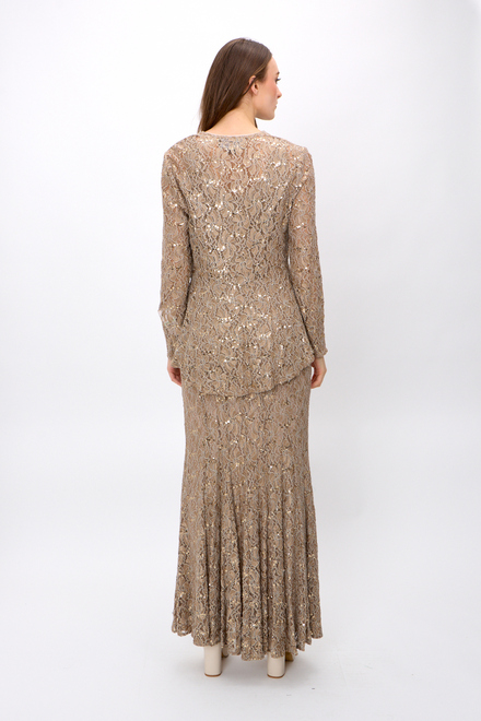 Embellished Lace Gown with Jacket Style 81122452. Champagne. 5