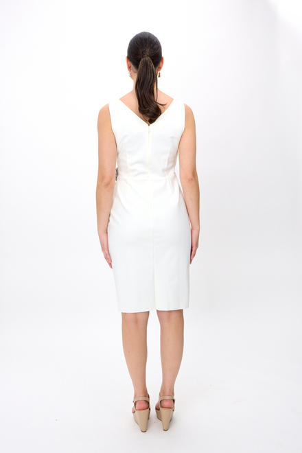Ruched Wrap Front Dress 134005. Ivory. 3