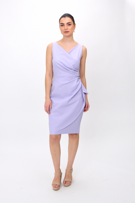 Ruched Wrap Front Dress 134005. Lavender . 4