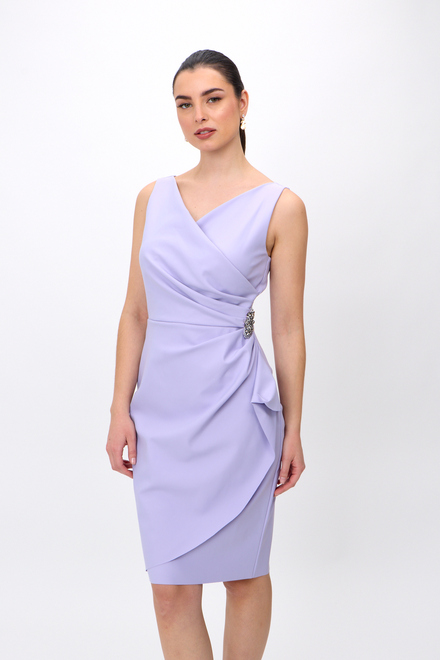 Ruched Wrap Front Dress 134005. Lavender . 6