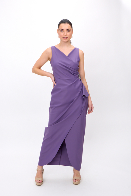 Wrap Front Beaded Gown Style 134200. Orchid. 5